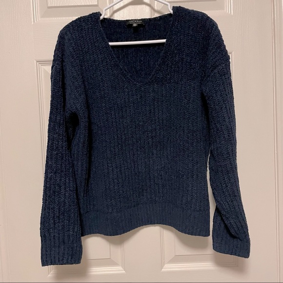 Lucky Brand navy chenille pullover - Picture 7 of 9